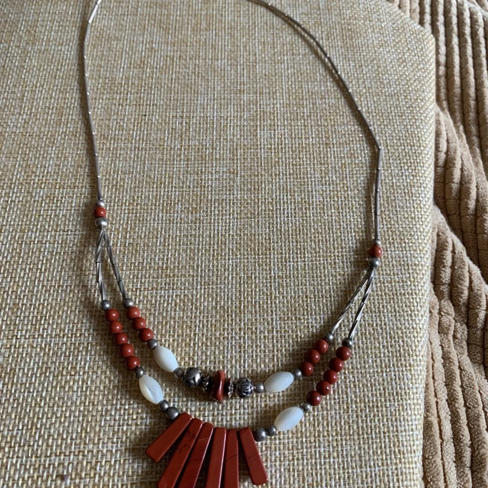 Jasper and silver necklace from Sedona AZ. Vintage